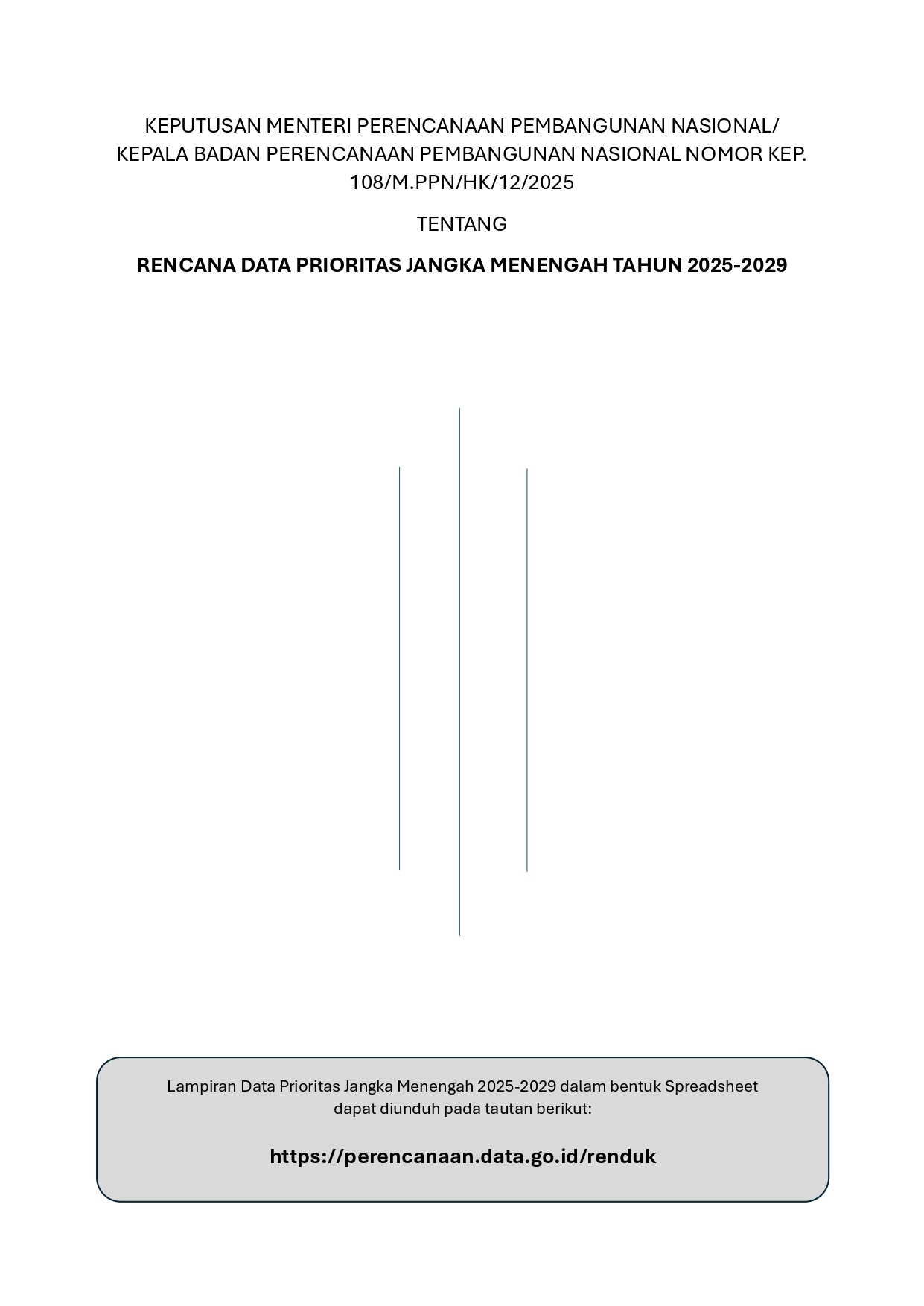 Keputusan Menteri PPN/Kepala Bappenas tentang Rencana Data Prioritas Jangka Menengah Tahun 2025-2029
